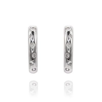 Lumbers 18ct Gold 0.18cts Diamond Speckle Hoops