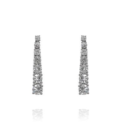 Lumbers 18ct Gold 0.71cts Diamond Graduated Earrings