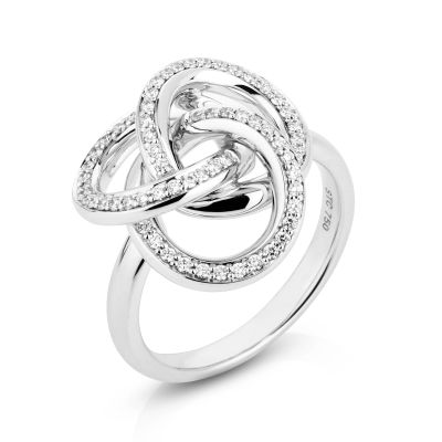 Lumbers 18ct Gold 0.33cts Diamond Set Tri-Circle Ring