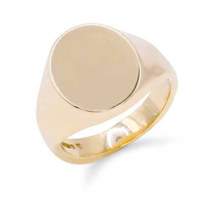 Lumbers 9ct Yellow Gold 13x16 Oval Signet Ring