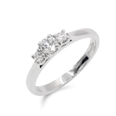 Lumbers Platinum 0.35cts Brilliant Diamond 3 Stone Ring