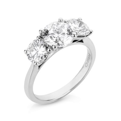 Lumbers Platinum 3 Stone 2.97cts Brilliant Diamond Ring