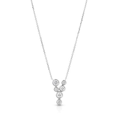 Lumbers 18ct Gold 0.50cts Rub Over Diamond Necklace