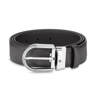 Montblanc Montblanc Horseshoe Buckle Grey 35mm Belt