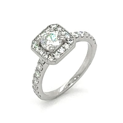 Lumbers Pre-Owned Platinum 0.40cts Diamond Halo Ring