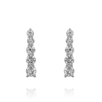 Lumbers Platinum 0.75cts Diamond Graduated Stud Earrings