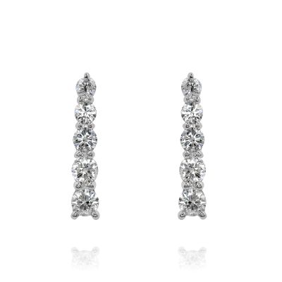 Lumbers Platinum 1.10cts Diamond Graduated Earrings