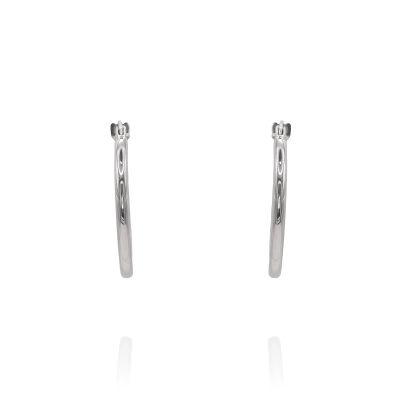 Lumbers 9ct White Gold 15mm Hoop Earrings