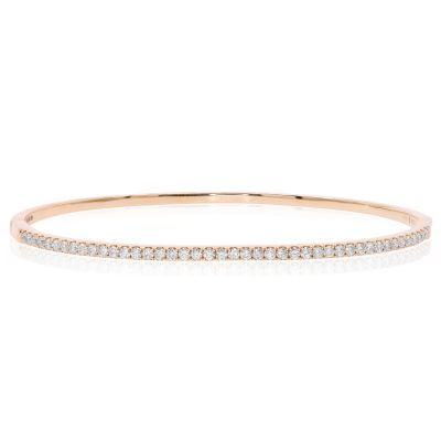 Lumbers 18ct Rose Gold 0.93cts Diamond Grain Set Bangle