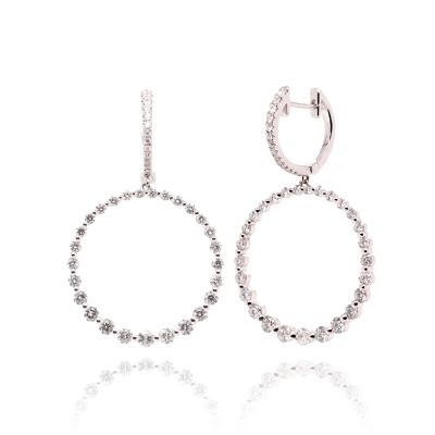 Lumbers 18ct Gold 1.64cts Diamond Circle Drop Earrings