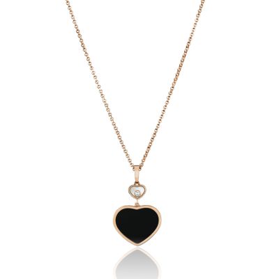  Chopard Happy Hearts Pink Opal & Diamond Necklace