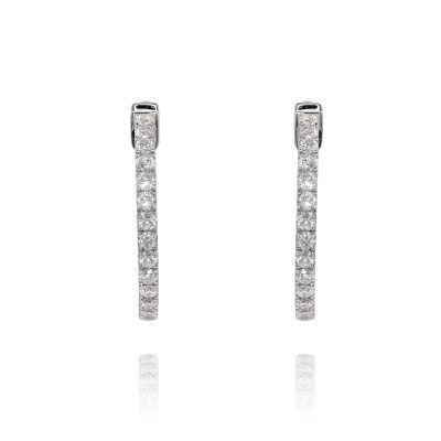 Lumbers 18ct Gold 1.80cts Diamond Set Hinged Hoops