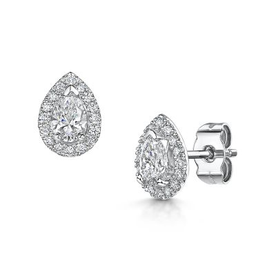 Love Lumbers Platinum 0.28cts Pear Cut Diamond Ear-studs