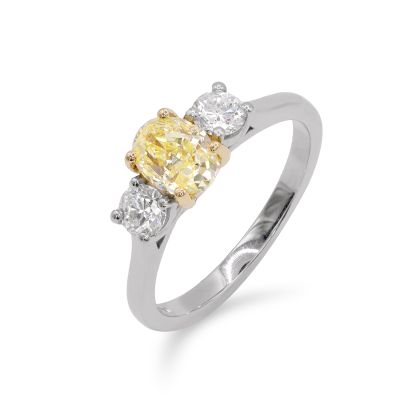 Lumbers Platinum 1.47cts Yellow & White Diamond Ring