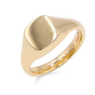 Lumbers 18ct Gold Cushion Small Signet Ring