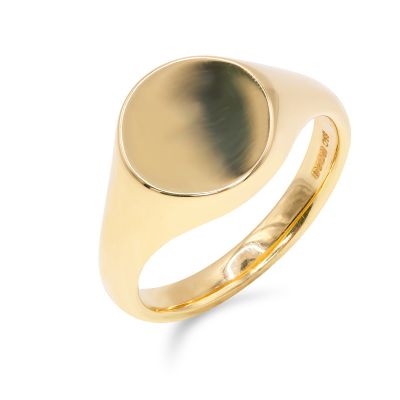 Lumbers 18ct Yellow Gold Small Round Signet Ring