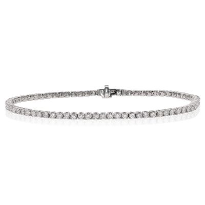 Lumbers Platinum 2.18cts Diamond U Set Tennis Bracelet