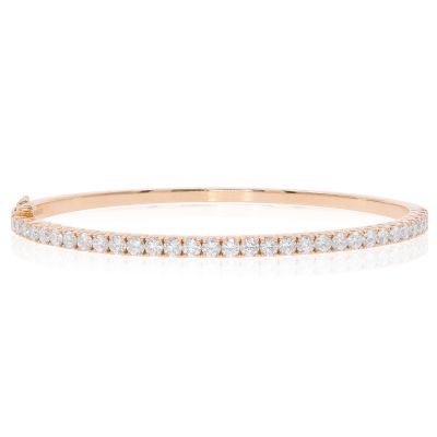 Lumbers 18ct Rose Gold 2.97cts Diamond Claw Set Bangle