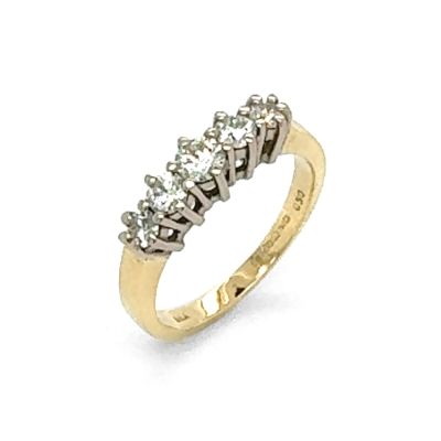 Lumbers Pre-Owned 18ct Gold 0.50ct 5 Stone Diamond Ring