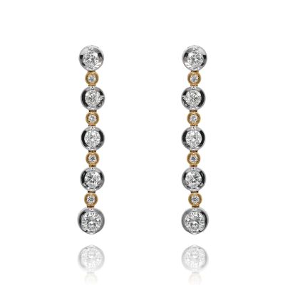 Lumbers 18ct Gold 0.65cts Diamond Line Drop Earrings