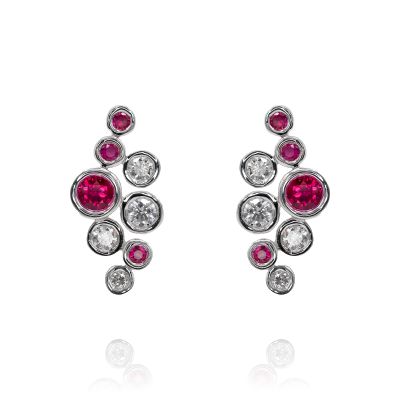 Lumbers 18ct Gold 0.37cts Ruby & Diamond Earrings