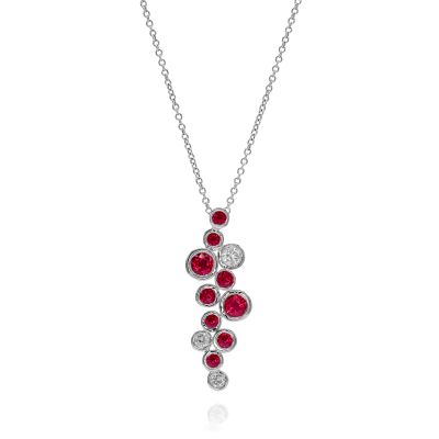 Lumbers 18ct Gold 0.72cts Ruby & Diamond Necklace