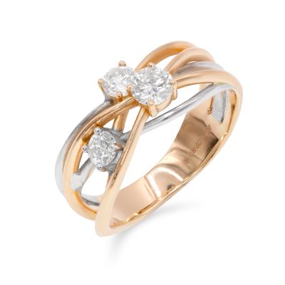 Lumbers 18ct Gold 0.80cts Diamond Crossover Ring