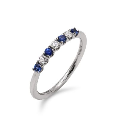 Lumbers Plat sapphire and diamond U claw set S0.24 0.10cts
