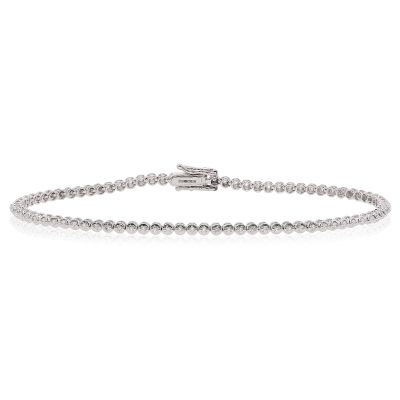  18ct White Gold 0.50cts Diamond Line Bracelet