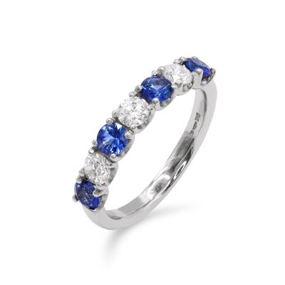 Lumbers Plat sapphire and diamond U claw set S 1.16 D 0.63