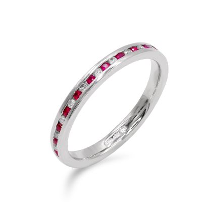 Lumbers Platinum 0.25cts Ruby & Diamond Eternity Ring