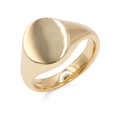 Lumbers 18ct Yellow Gold Oval Signet Ring