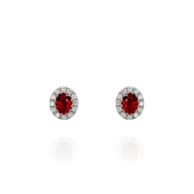 Lumbers Pre-Owned 18ct Gold Ruby & Diamond Studs