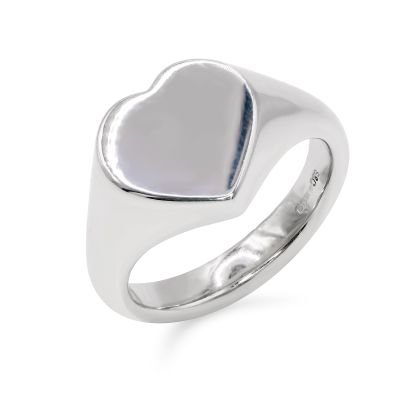 Lumbers Platinum Heart Signet Ring