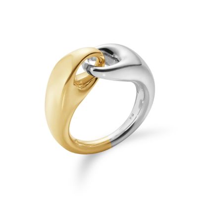 Georg Jensen Georg Jensen Reflect Silver & 18ct Gold Ring - 54