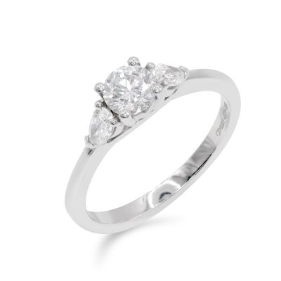 Lumbers Platinum 0.76cts Diamond 3 Stone Ring