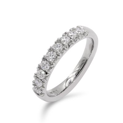 Lumbers Platinum 0.50cts Diamond Half Eternity Ring