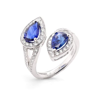 Lumbers Platinum 2.70cts Sapphire & Diamond Split Ring