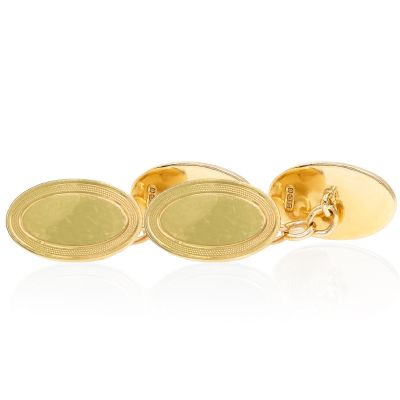 Lumbers Pre-Owned 9ct Gold Oval Chain Cufflinks