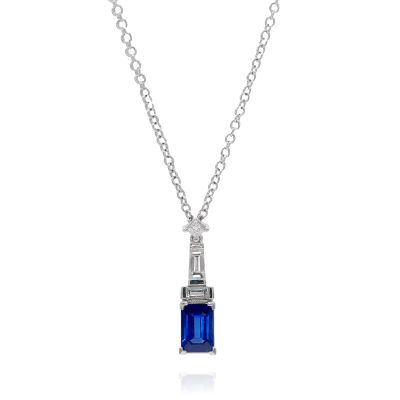 Lumbers 18ct Gold 0.70ct Sapphire & Diamond Necklace