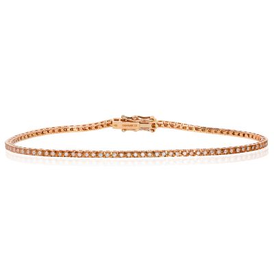 Lumbers 18ct Rose Gold 0.50cts Diamond Line Bracelet