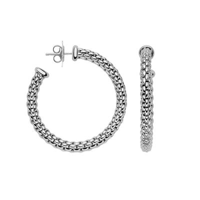 Fope Fope Essentials 18ct White Gold Hoop Earrings