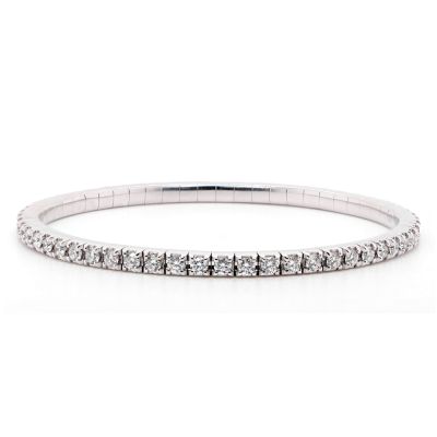 Lumbers 18ct White Gold 3.00cts Diamond Flexi Bracelet