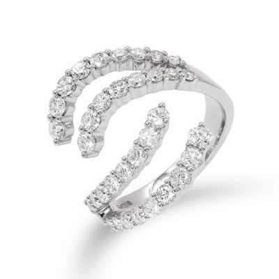 Lumbers 18ct Gold 1.52cts Diamond 4 Row Curve Ring