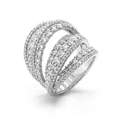 Lumbers 18ct Gold 3.55cts Diamond 5 Row Dress Ring