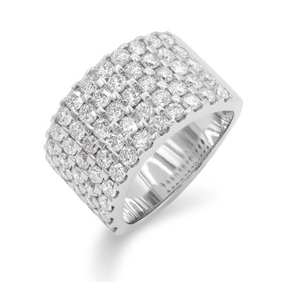 Lumbers 18ct Gold 2.75cts Diamond Pave Chunky Ring