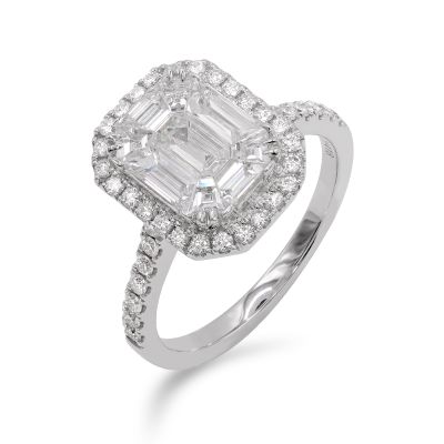 Lumbers 18ct Gold 1.42cts Diamond Illusion Set Ring