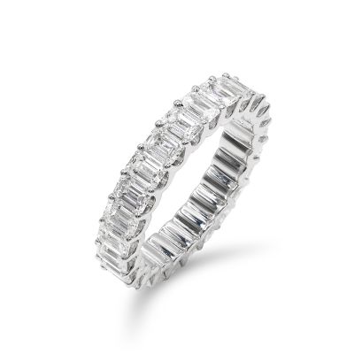 Lumbers Platinum 4.38ct Emerald Cut Diamond Full Eternity