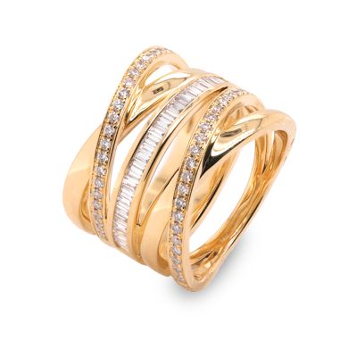Lumbers 18ct Gold 5 Row 0.77cts Diamond Dress Ring