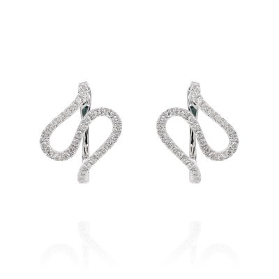 Lumbers 18ct White Gold 0.87cts Diamond Wave Earrings
